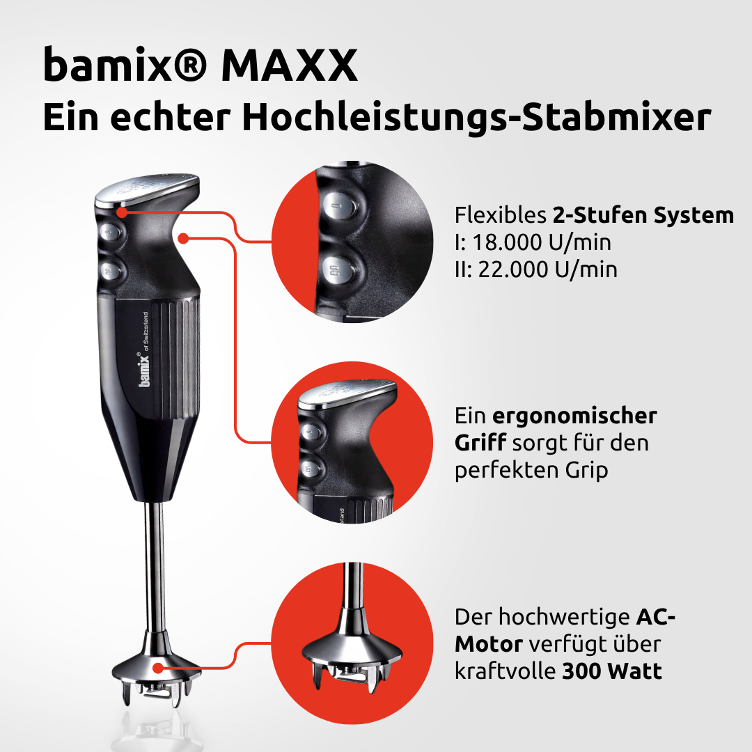 bamix® MAXX: Der stärkste Stabmixer mit 300 Watt im Porträt